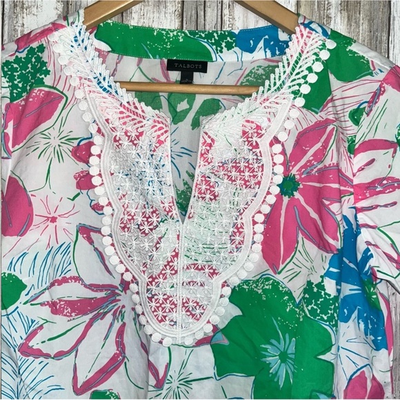 Talbots Lace Bib Tunic- Anguilla Floral - Picture 3 of 6